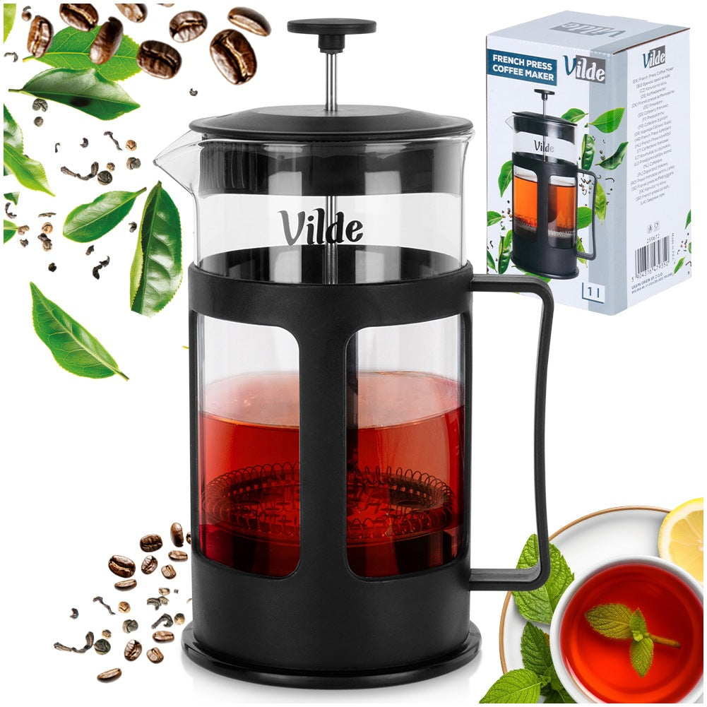 Coffee and tea piston maker, glass, 1 l