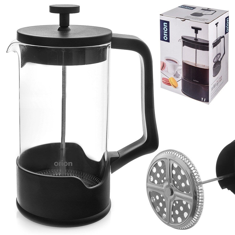 Coffee and tea piston maker, glass, 1 l