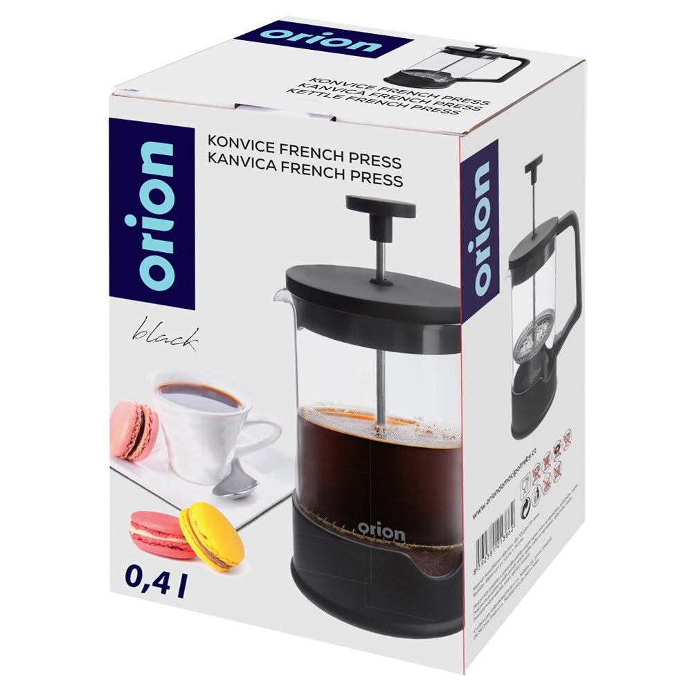 Coffee and tea piston maker, glass, BLACK, 400 ml