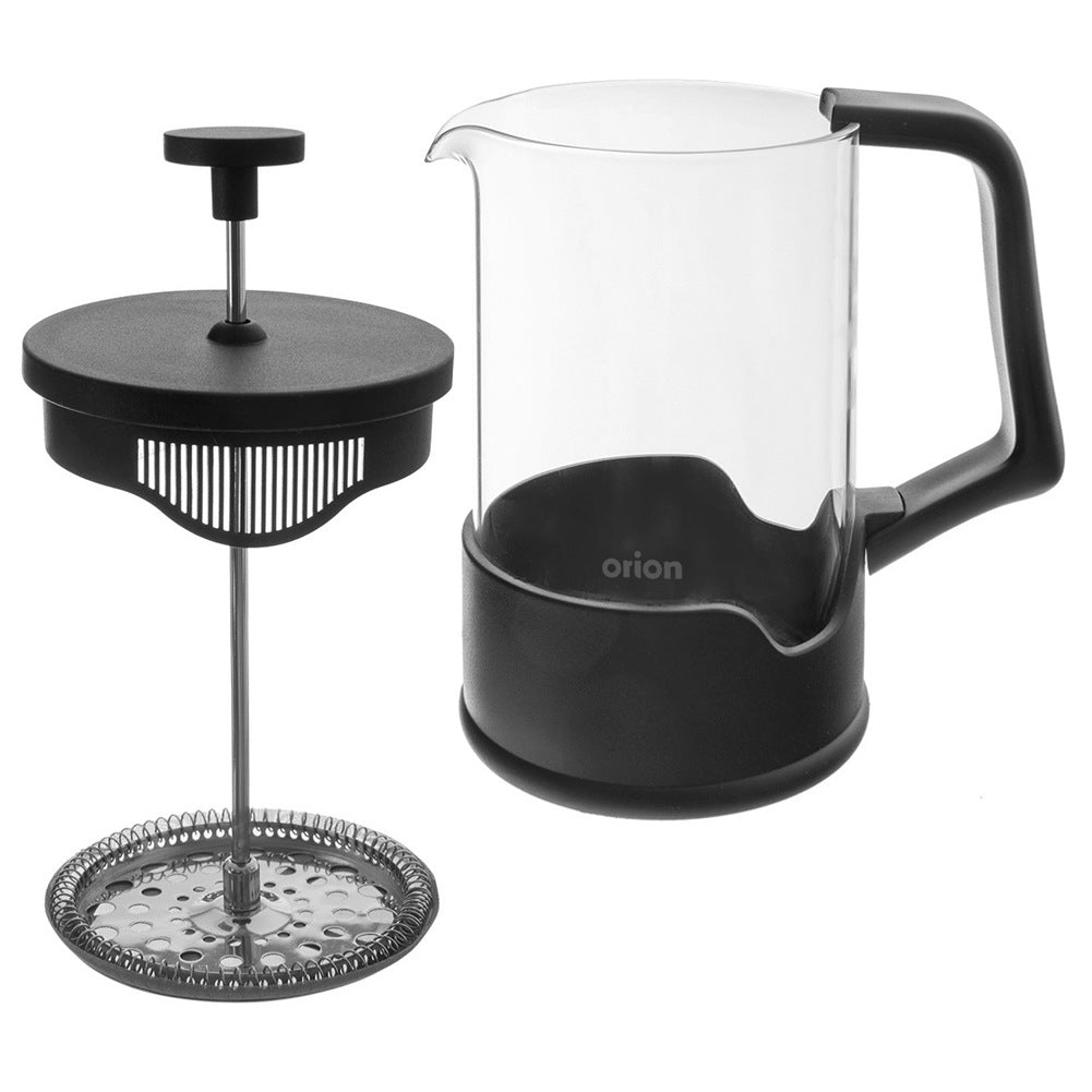 Coffee and tea piston maker, glass, BLACK, 400 ml