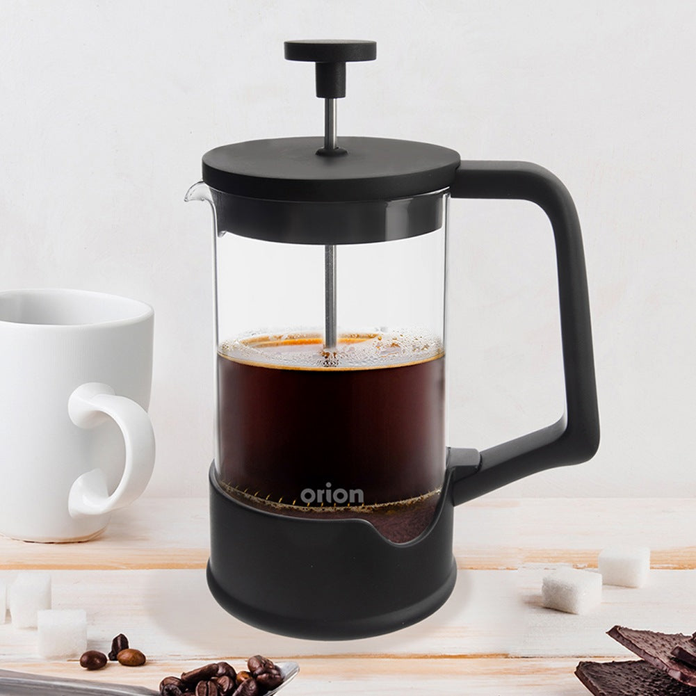 Coffee and tea piston maker, glass, BLACK, 400 ml