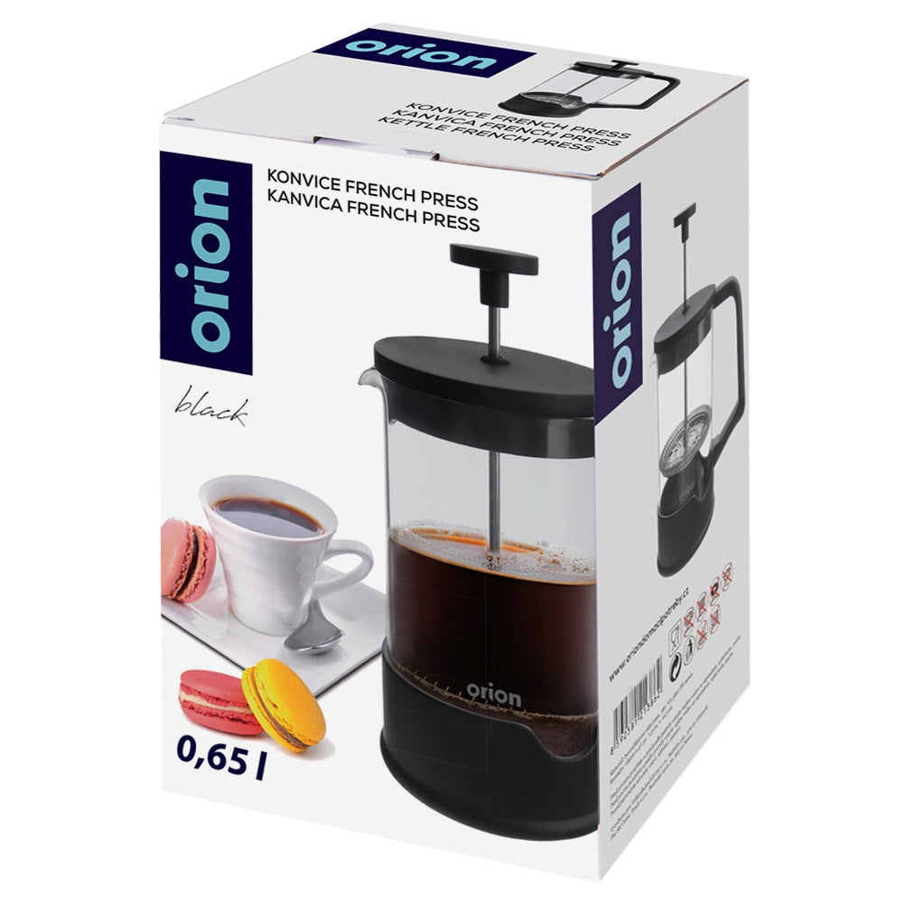 Coffee and tea piston maker, glass, BLACK, 650 ml