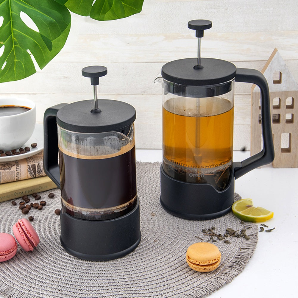 Coffee and tea piston maker, glass, BLACK, 650 ml