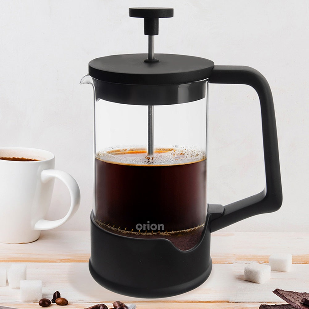 Coffee and tea piston maker, glass, BLACK, 650 ml