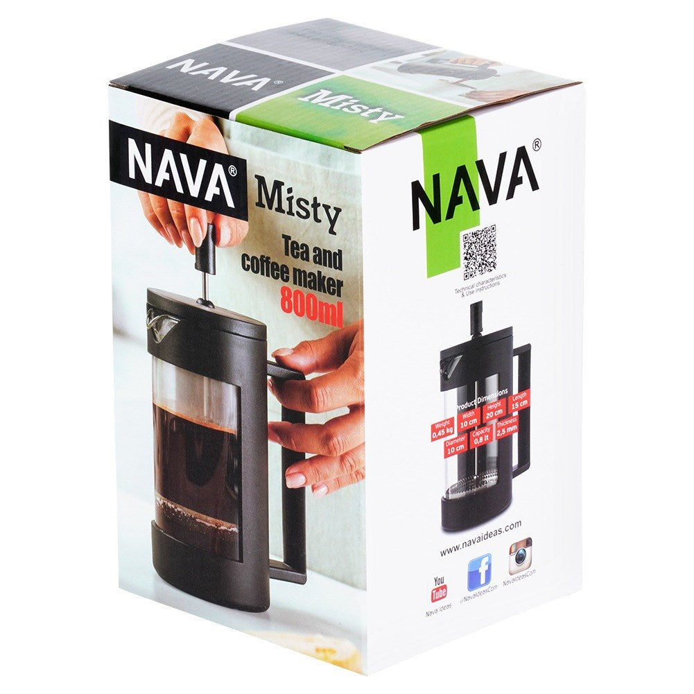 Coffee and tea piston maker glass MISTY 800 ml