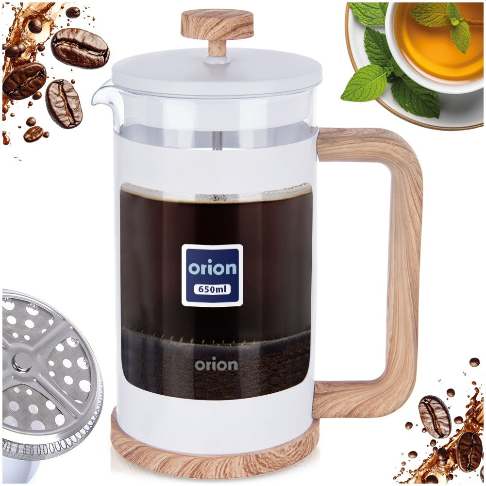 Coffee and tea piston maker glass WHITELINE 650 ml