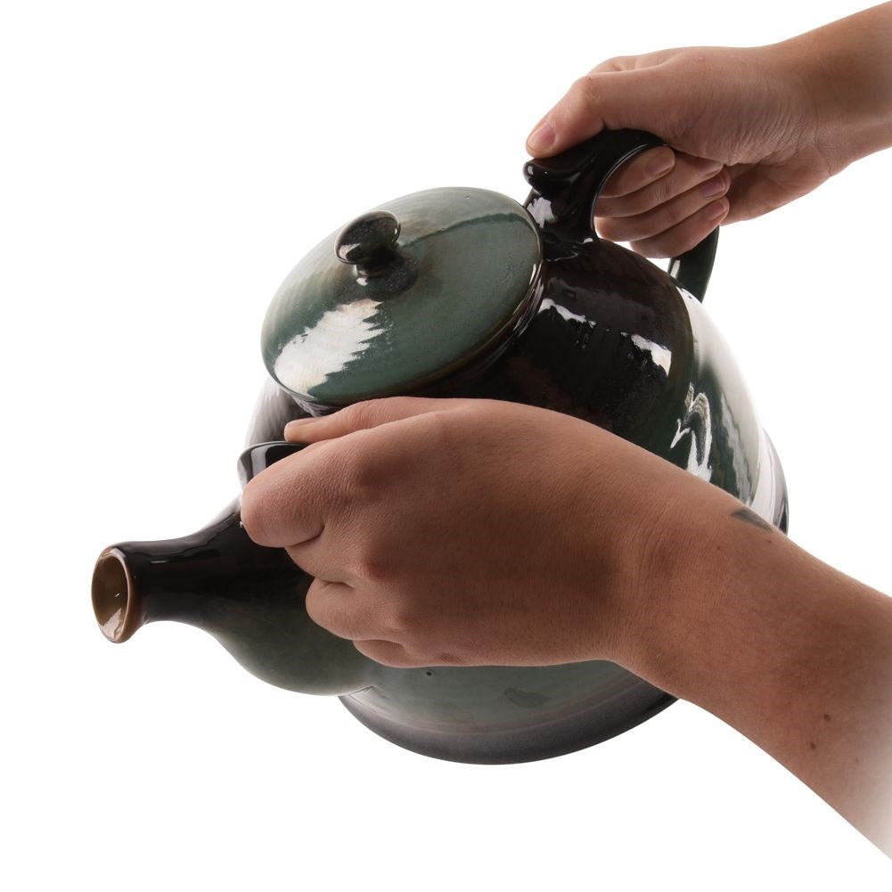 Coffee and tea pot ceramic green 2.4 l