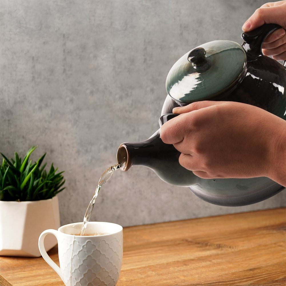 Coffee and tea pot ceramic green 2.4 l