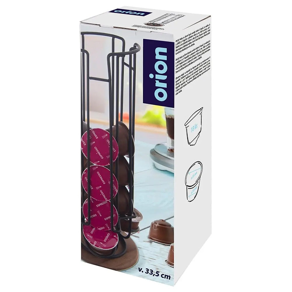 Coffee capsule stand, rotating, metal, black, RADKA, 33.5 cm
