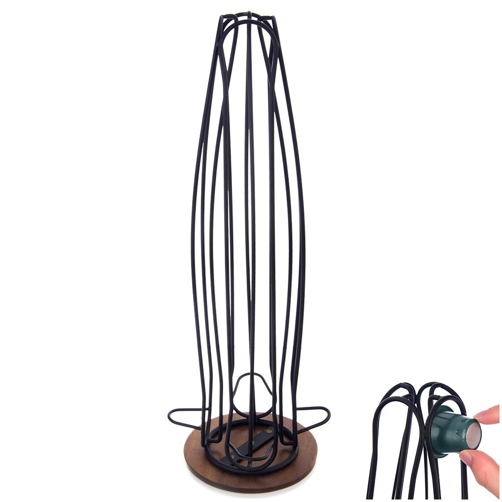 Coffee capsule stand, rotating, metal, black, RADKA, 40 cm