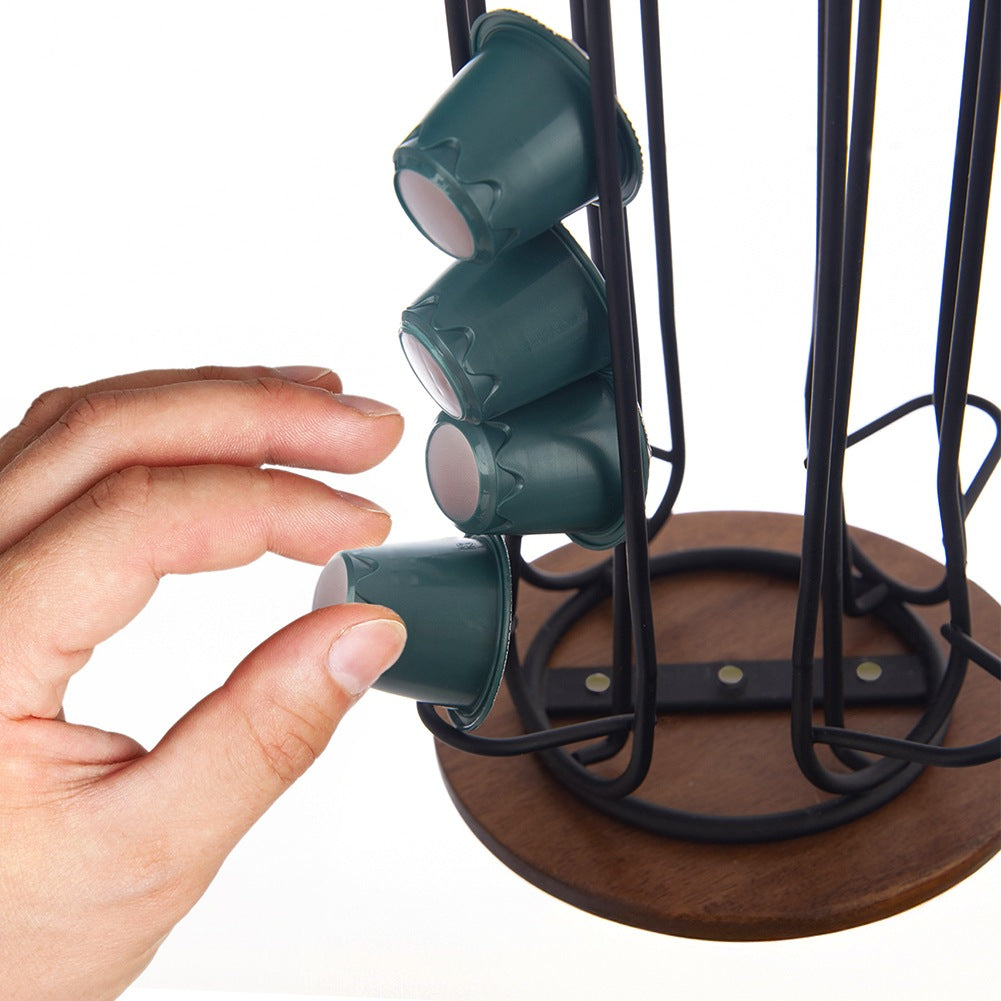 Coffee capsule stand, rotating, metal, black, RADKA, 40 cm