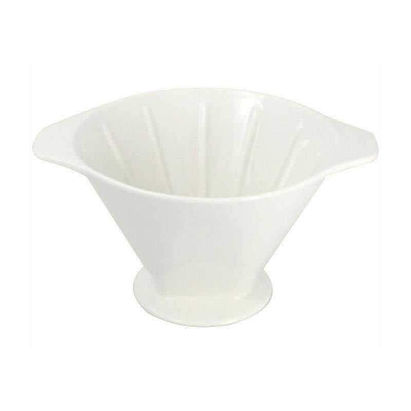 Coffee filter holder in White Porcelain for Easy Brewing