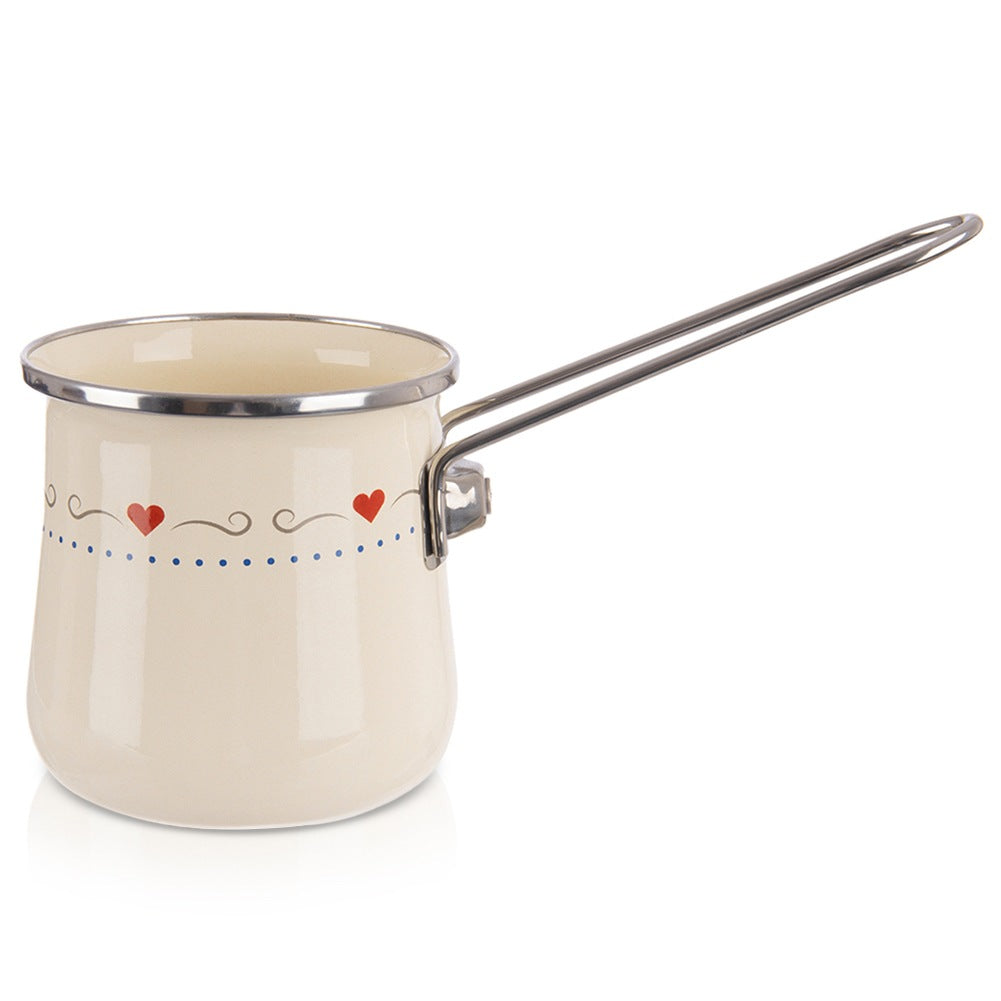 Coffee pot, enameled, cream, TONCA, 600 ml
