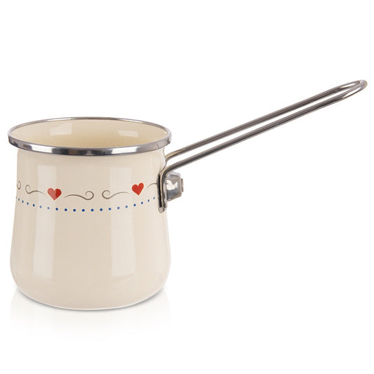 Coffee pot, enameled, cream, TONCA, 600 ml