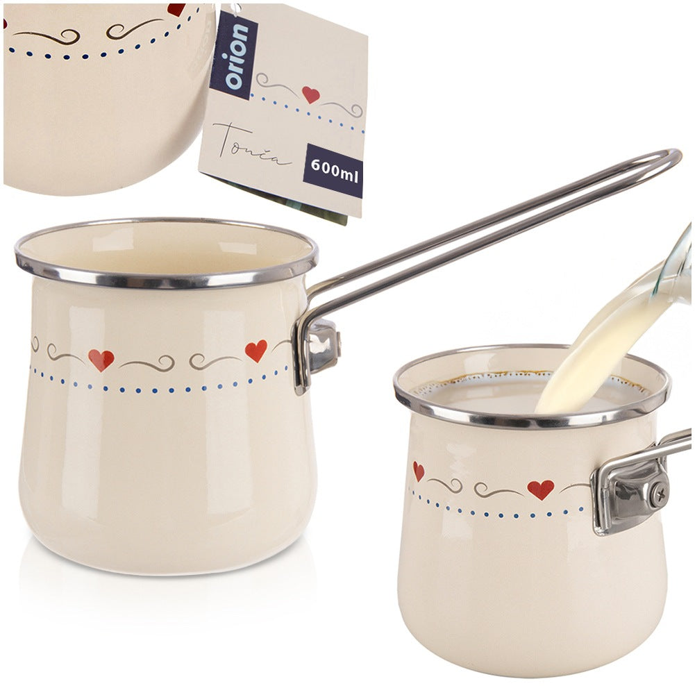 Coffee pot, enameled, cream, TONCA, 600 ml