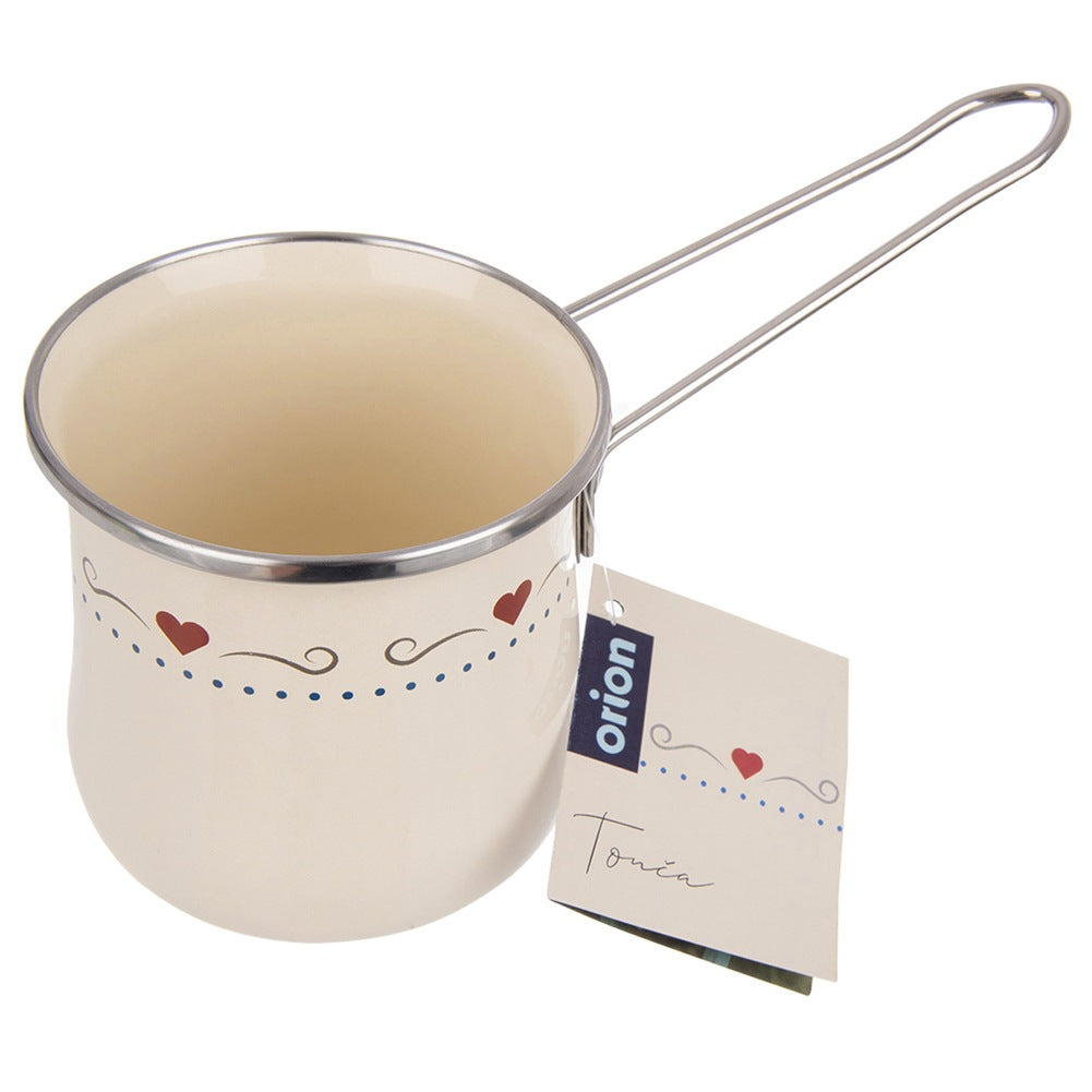 Coffee pot, enameled, cream, TONCA, 600 ml