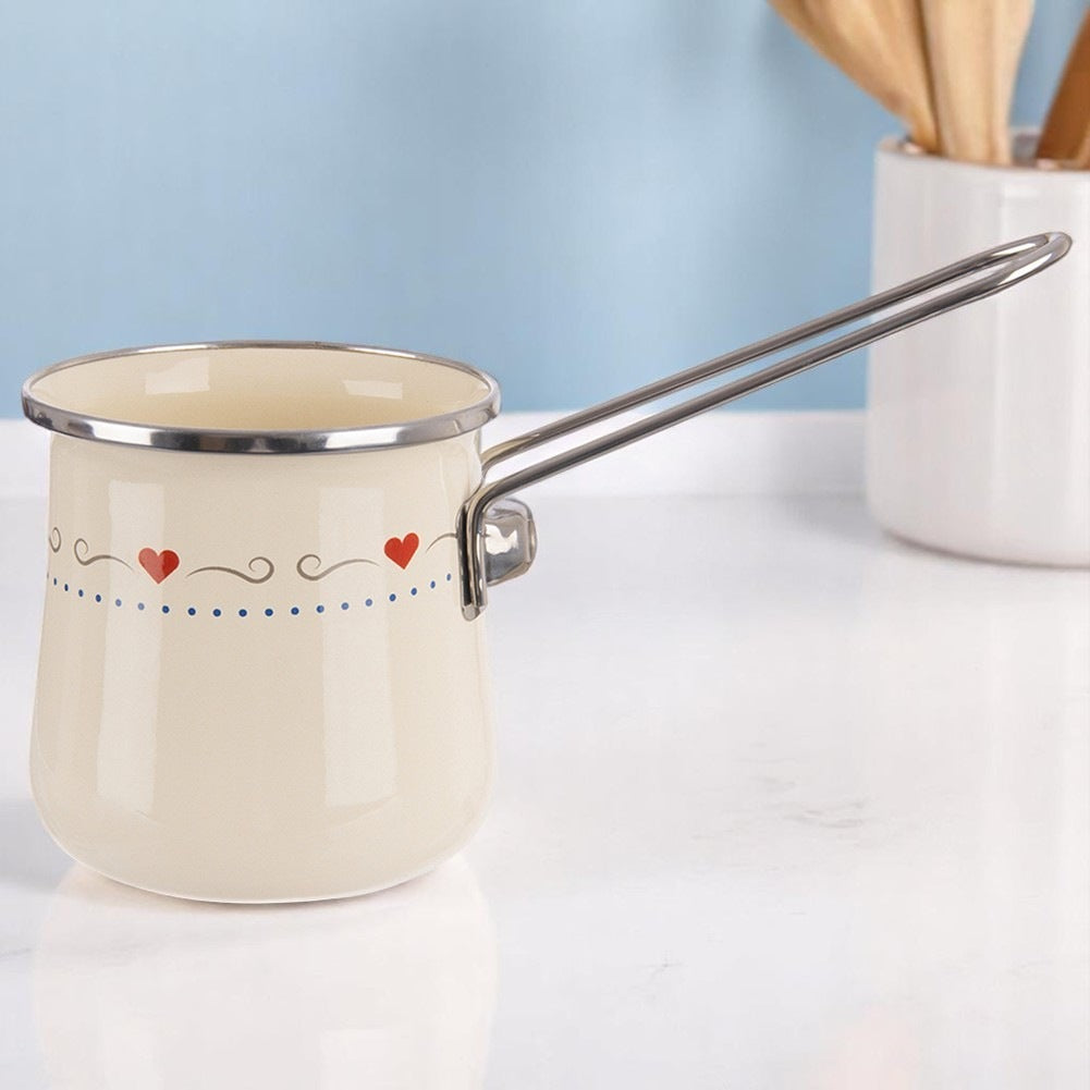 Coffee pot, enameled, cream, TONCA, 600 ml