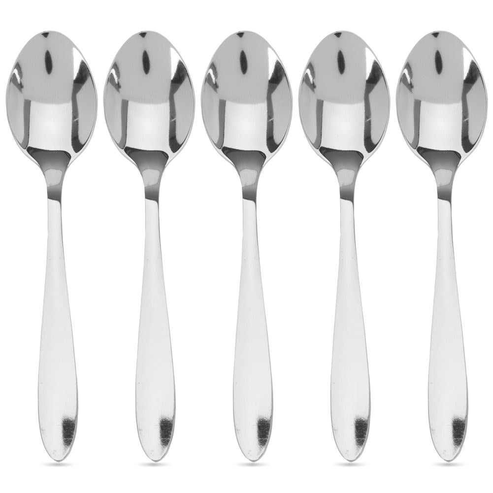 Coffee spoons and teaspoons in stainless steel, silver colour