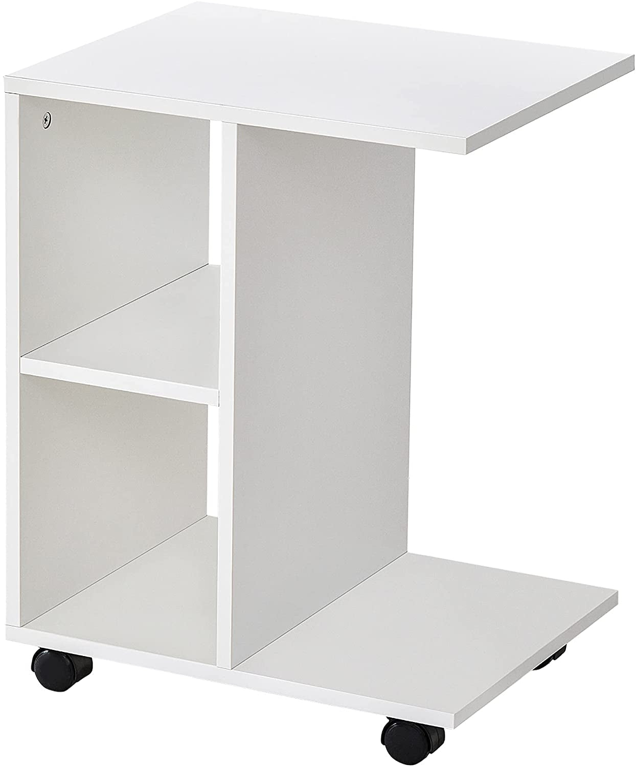 Coffee table bedside table on wheels organizer