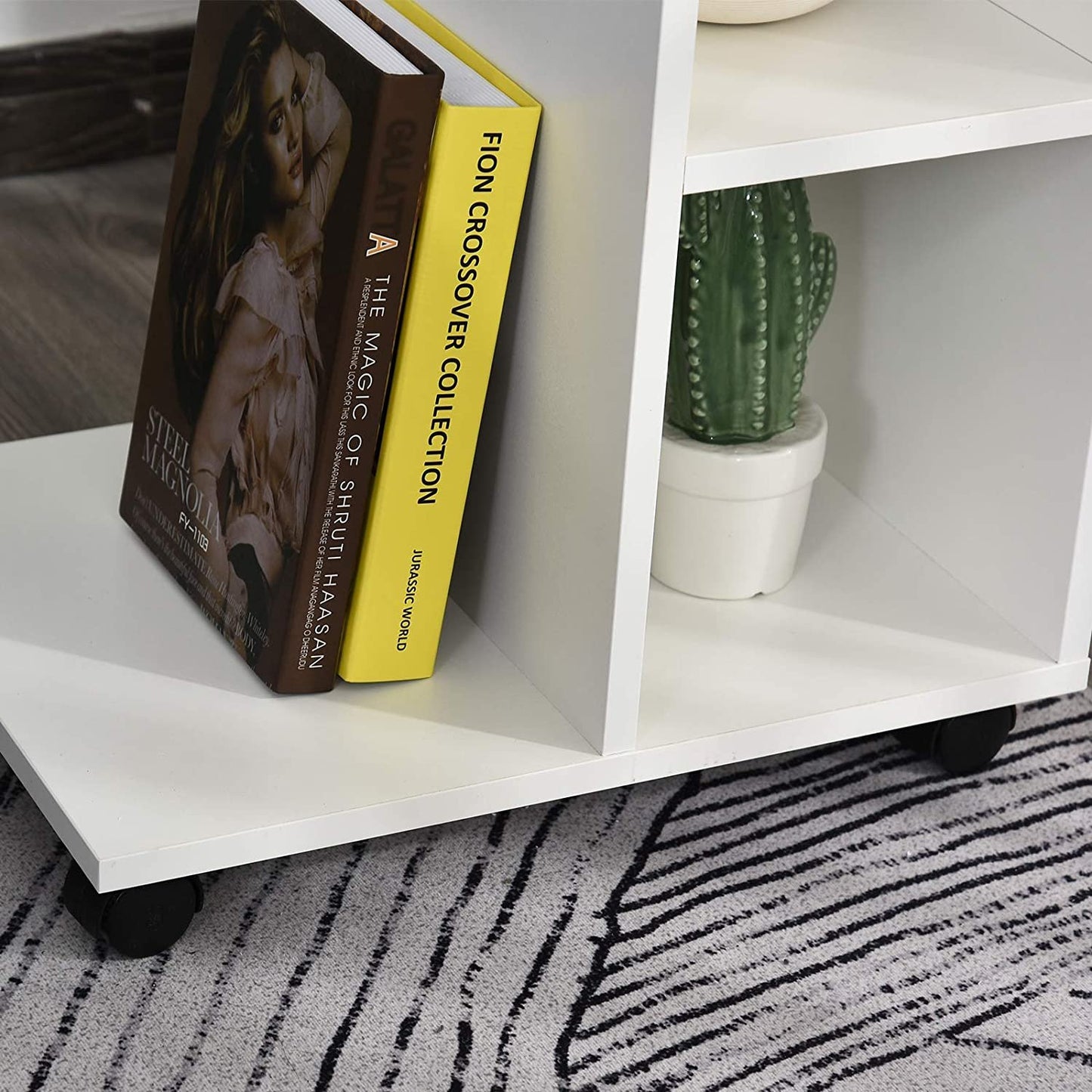 Coffee table bedside table on wheels organizer