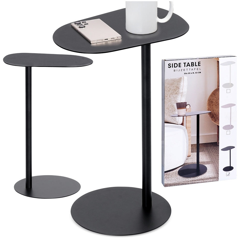 Coffee table metal black side 35x25x53 cm
