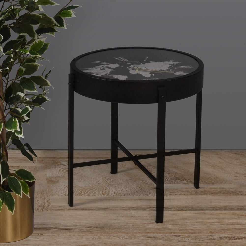 Coffee table with built-in clock - unique decoration