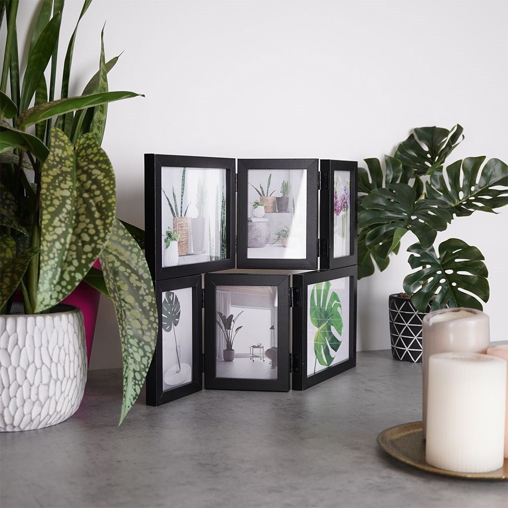 Collage frame: For 6 photos in two sizes, black design