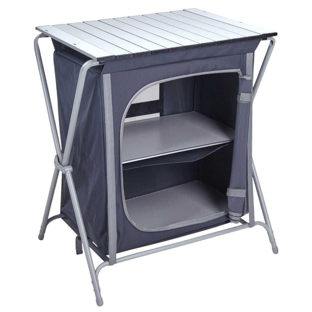 Collapsible Camping Kitchen with Shelves and Windshield