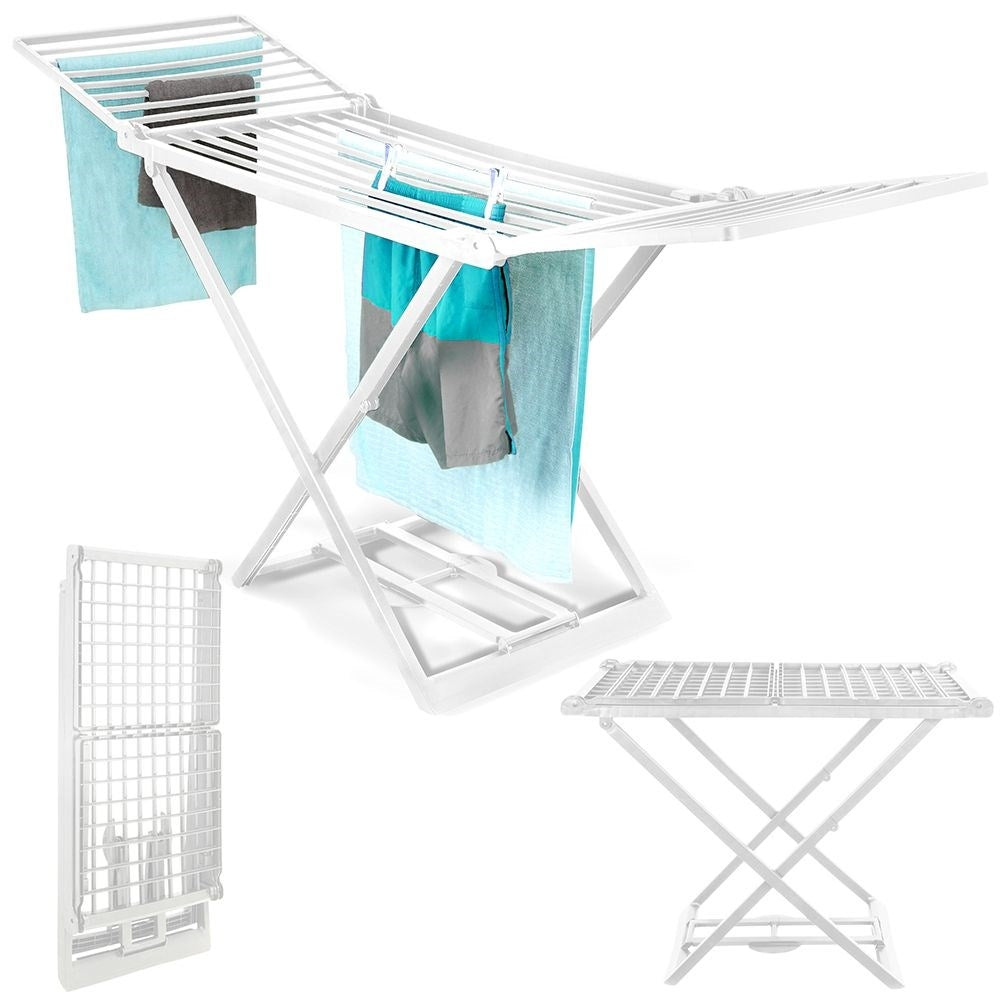 Collapsible and robust drying rack for laundry