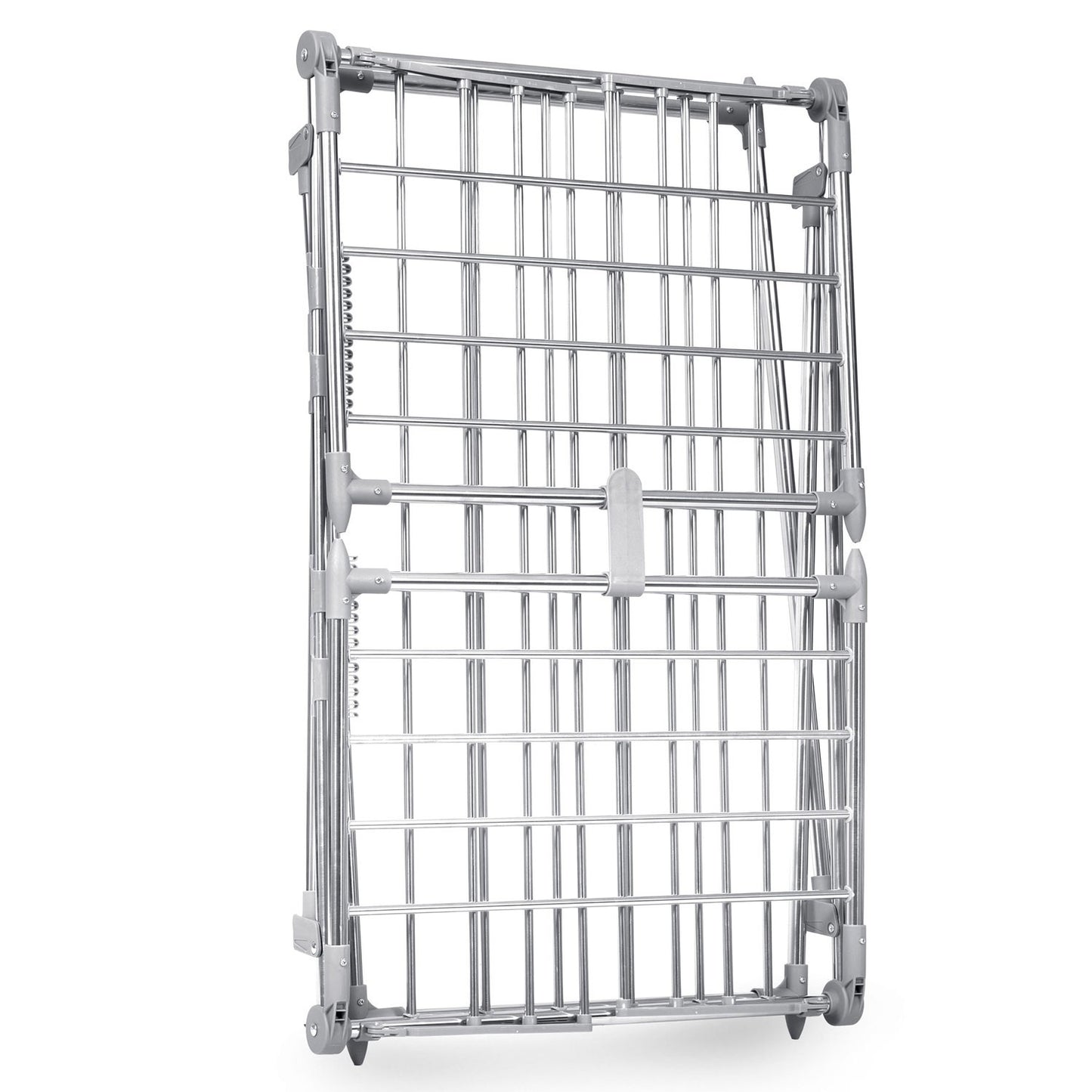 Collapsible and standing drying rack with 22 m stainless steel drying line