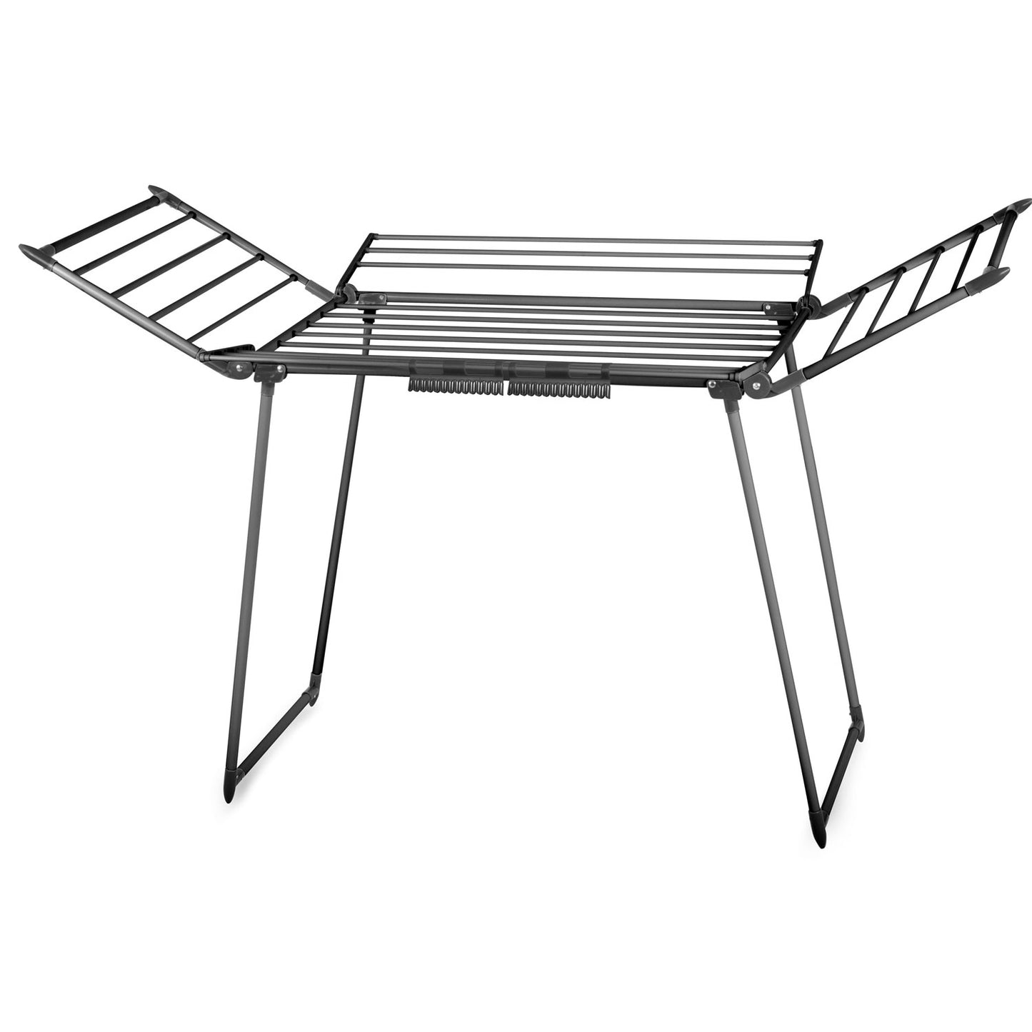 Collapsible black drying rack with 22 meter line