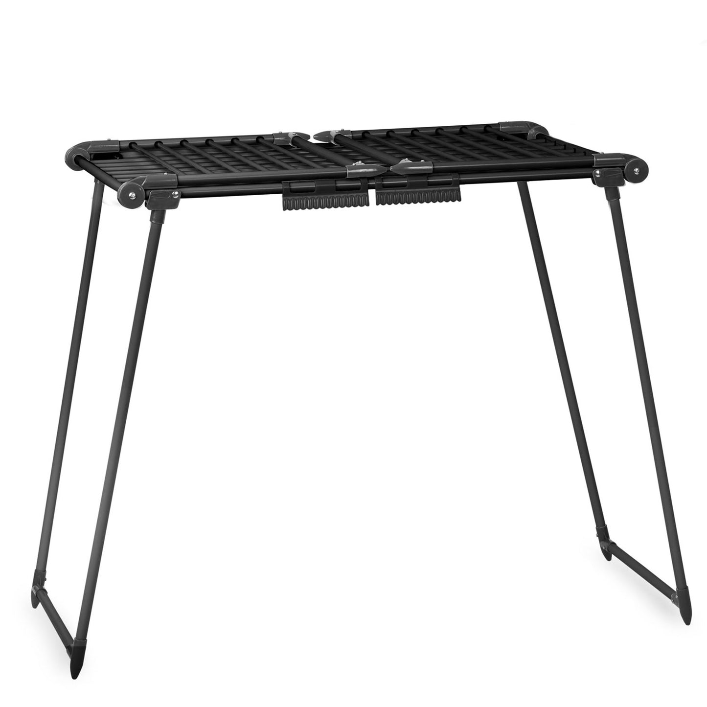 Collapsible black drying rack with 22 meter line