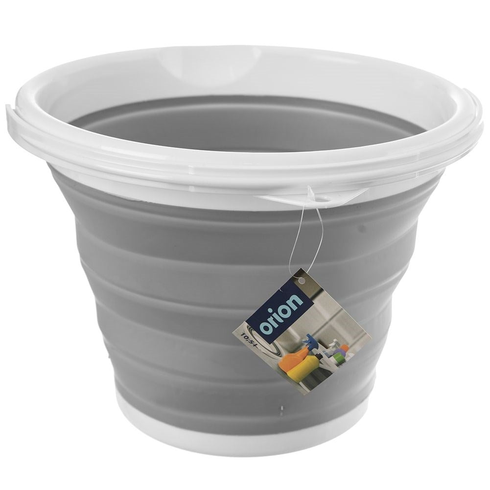 Collapsible bucket with handle, spout and hook for hanging