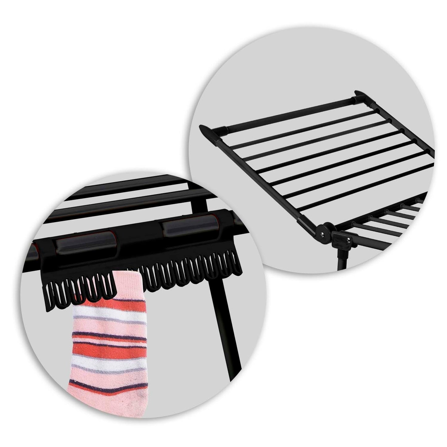 Collapsible drying rack Lydia 27 m black