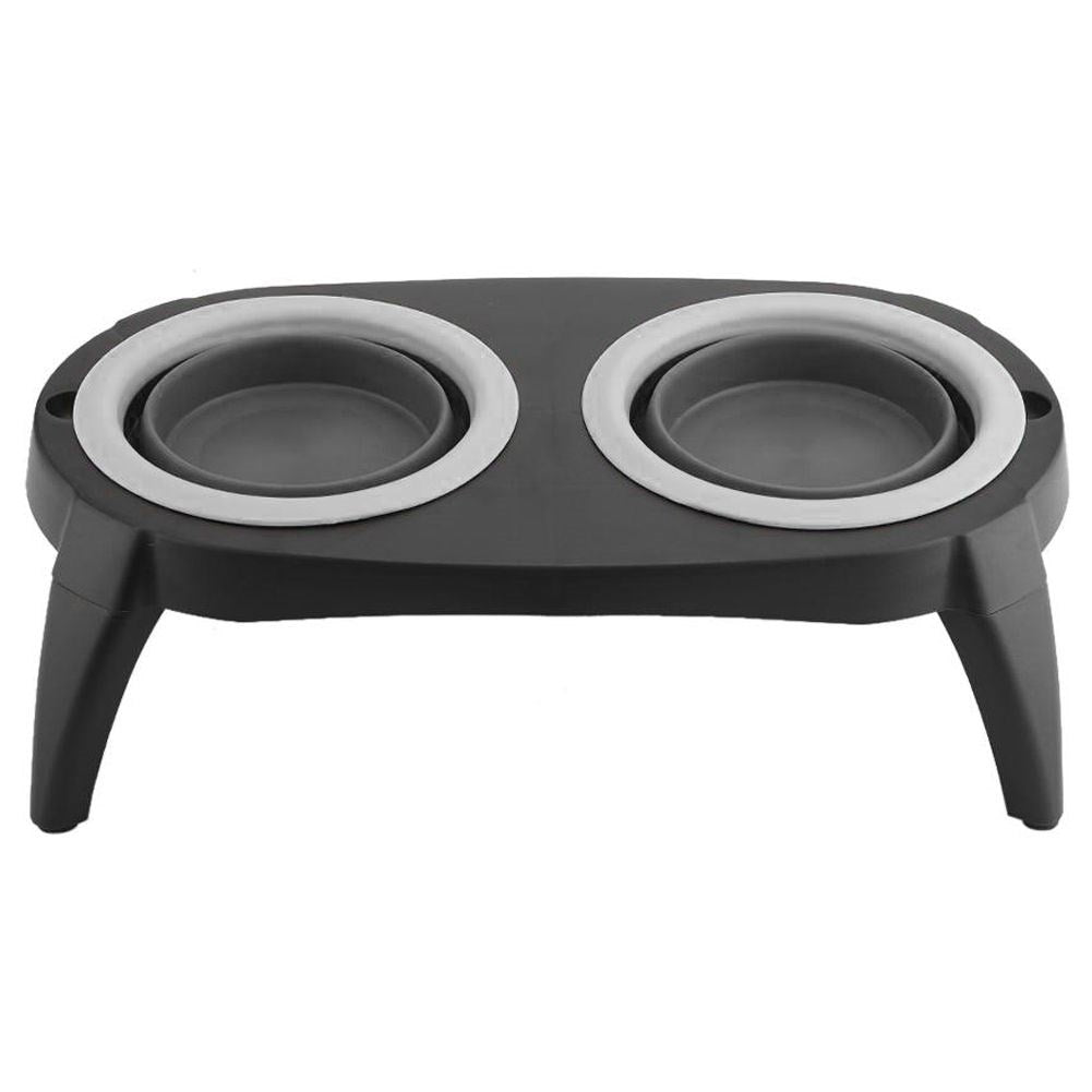 Collapsible food bowl set in silicone for dogs and cats