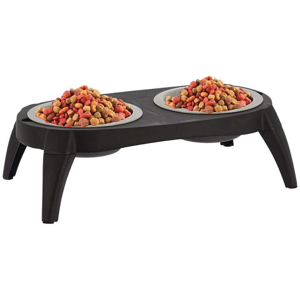 Collapsible food bowl set in silicone for dogs and cats