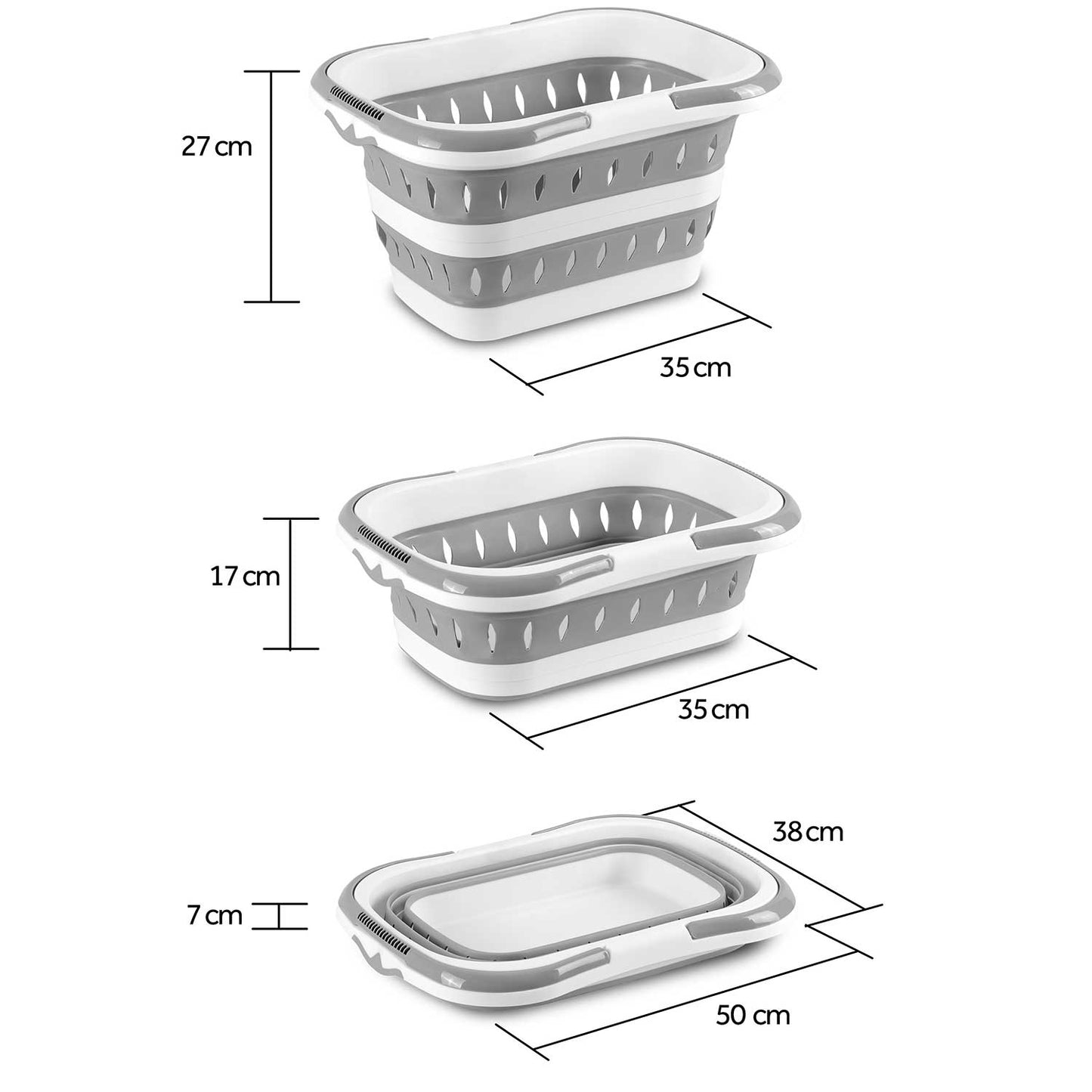 Collapsible laundry basket with handle MS-680 Massido