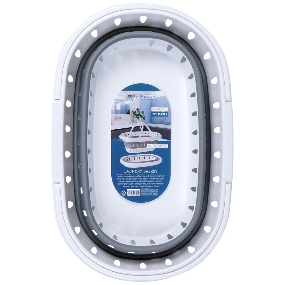 Collapsible laundry basket with handle and easy storage