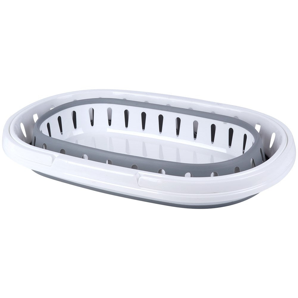 Collapsible laundry basket with handle and easy storage