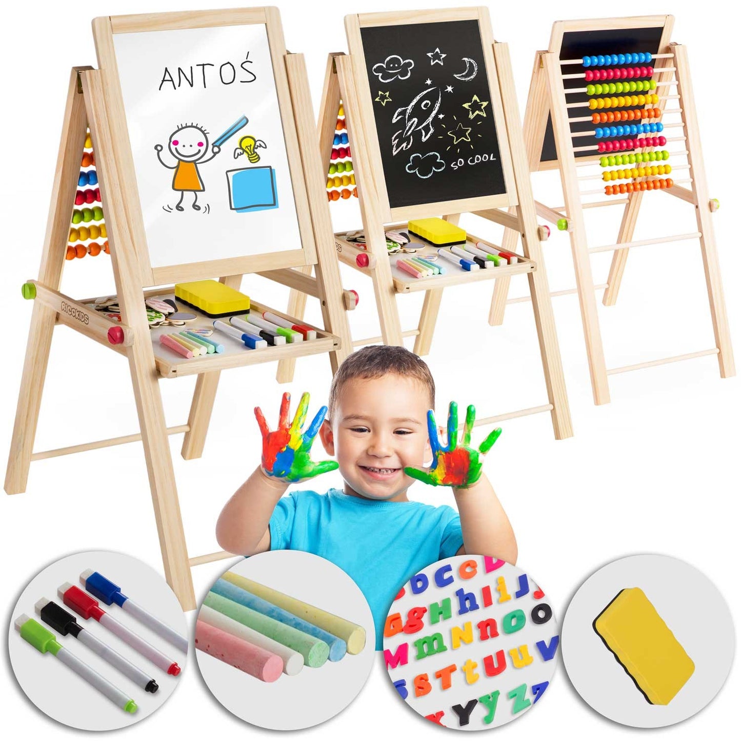 Collapsible magnetic chalkboard Ricokids