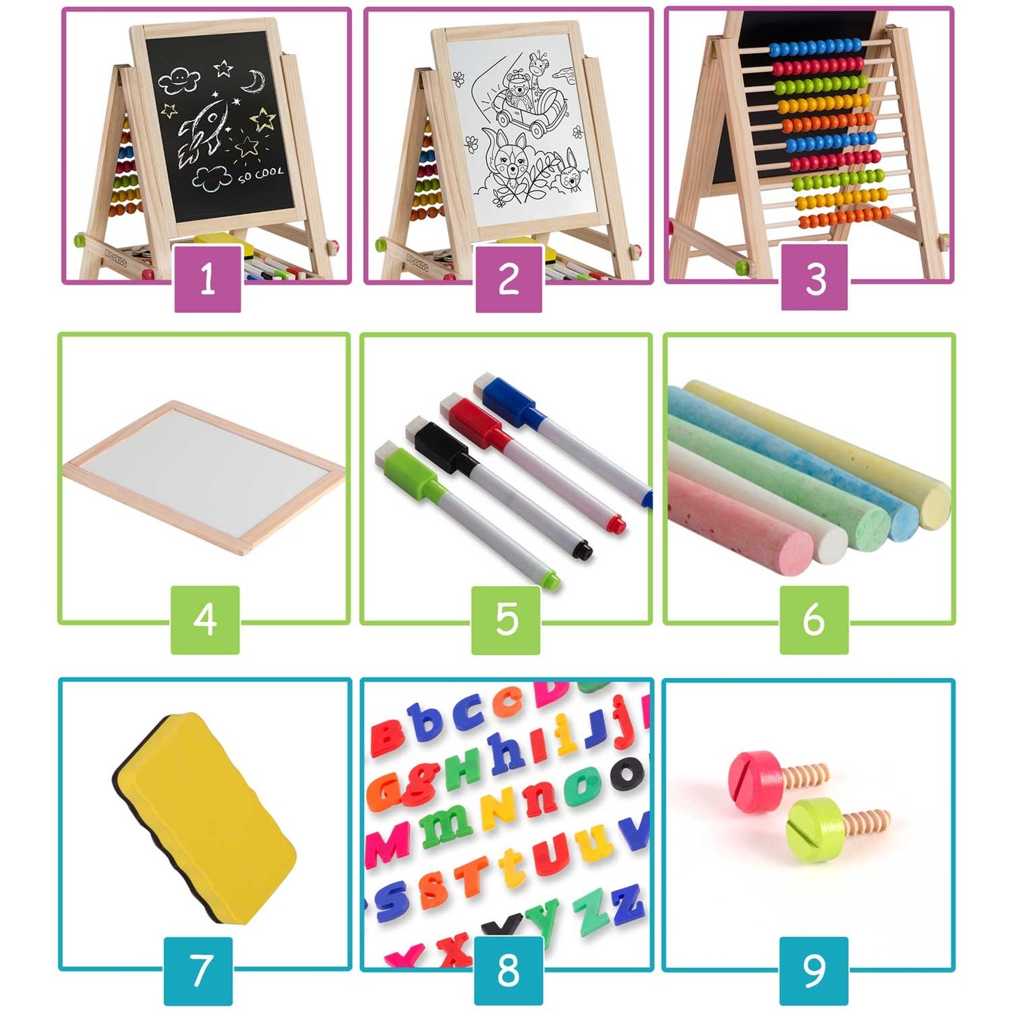 Collapsible magnetic chalkboard Ricokids