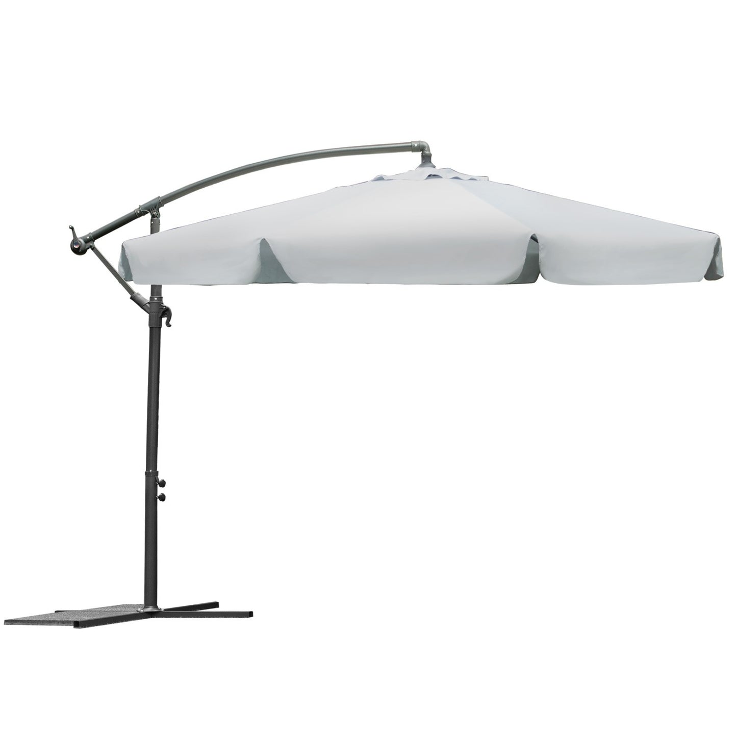 Collapsible parasol with 6 segments in grey, 350 cm