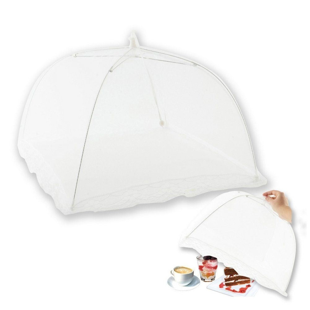 Collapsible protective net for food against insects, inside and outside