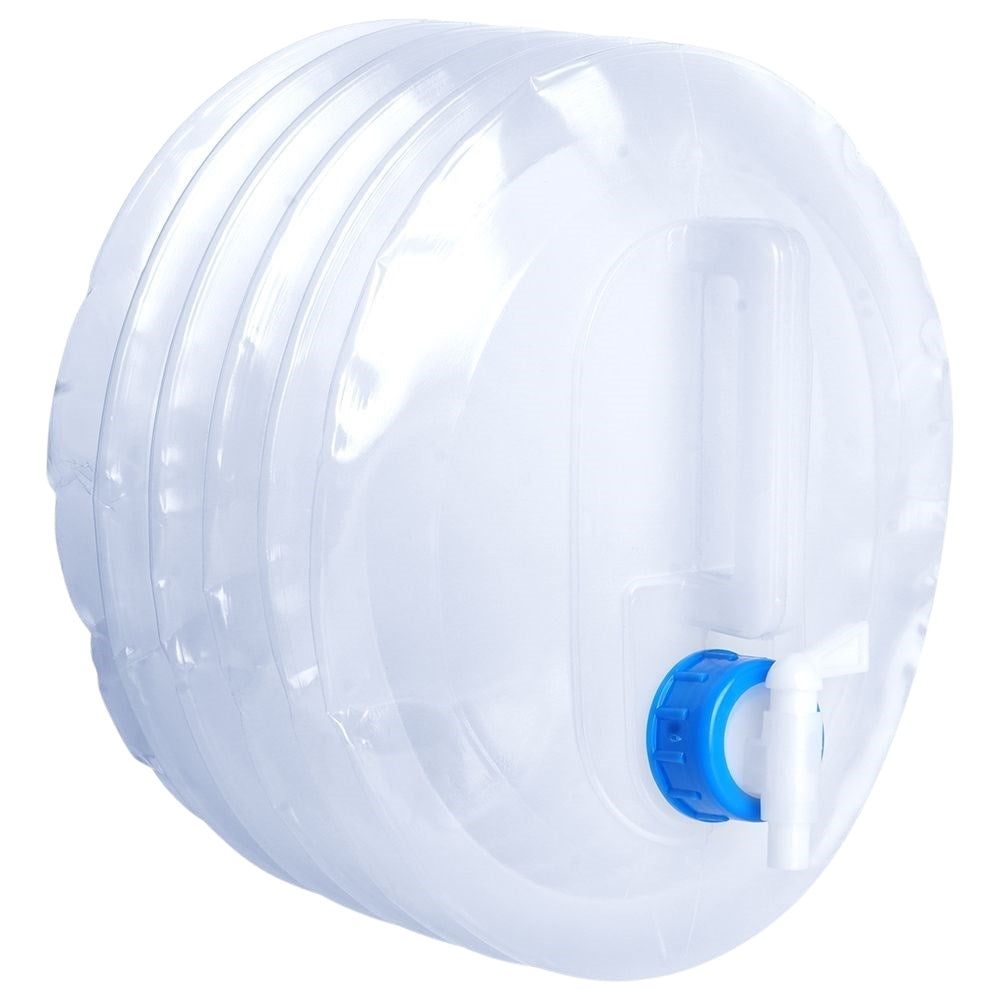 Collapsible water container with faucet for camping & travel