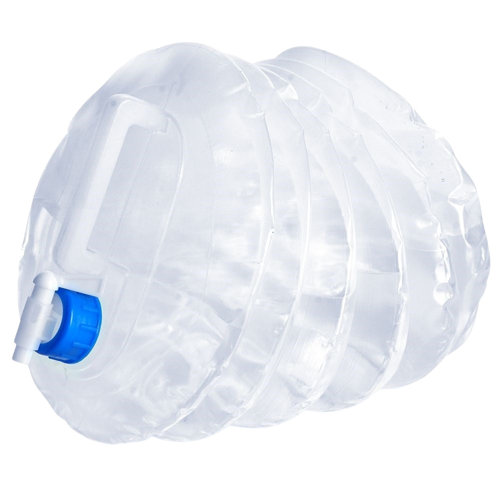 Collapsible water container with faucet for camping & travel