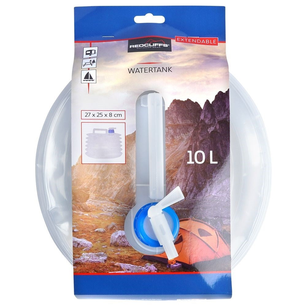 Collapsible water container with faucet for camping & travel