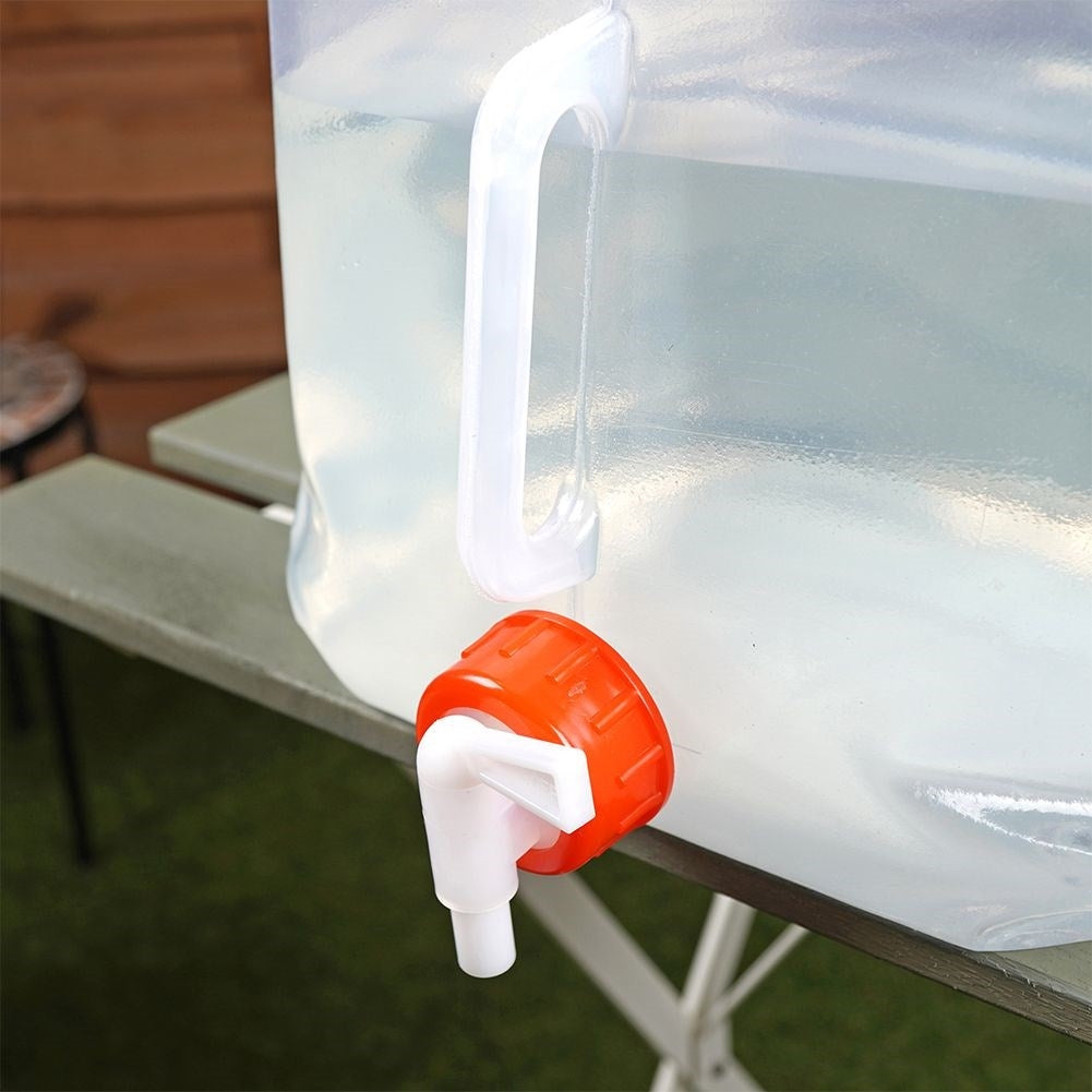 Collapsible water tank with faucet for travel and camping