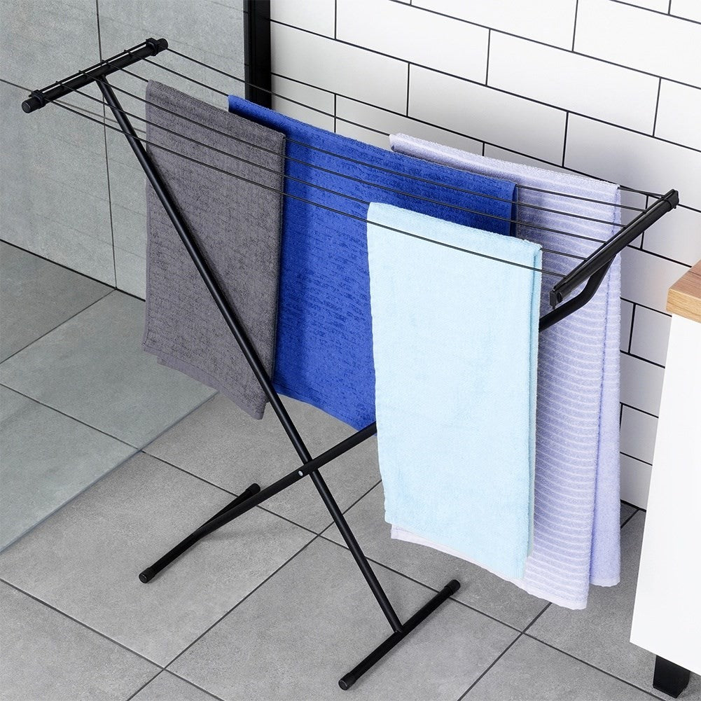 Collapsible, weatherproof drying rack for laundry