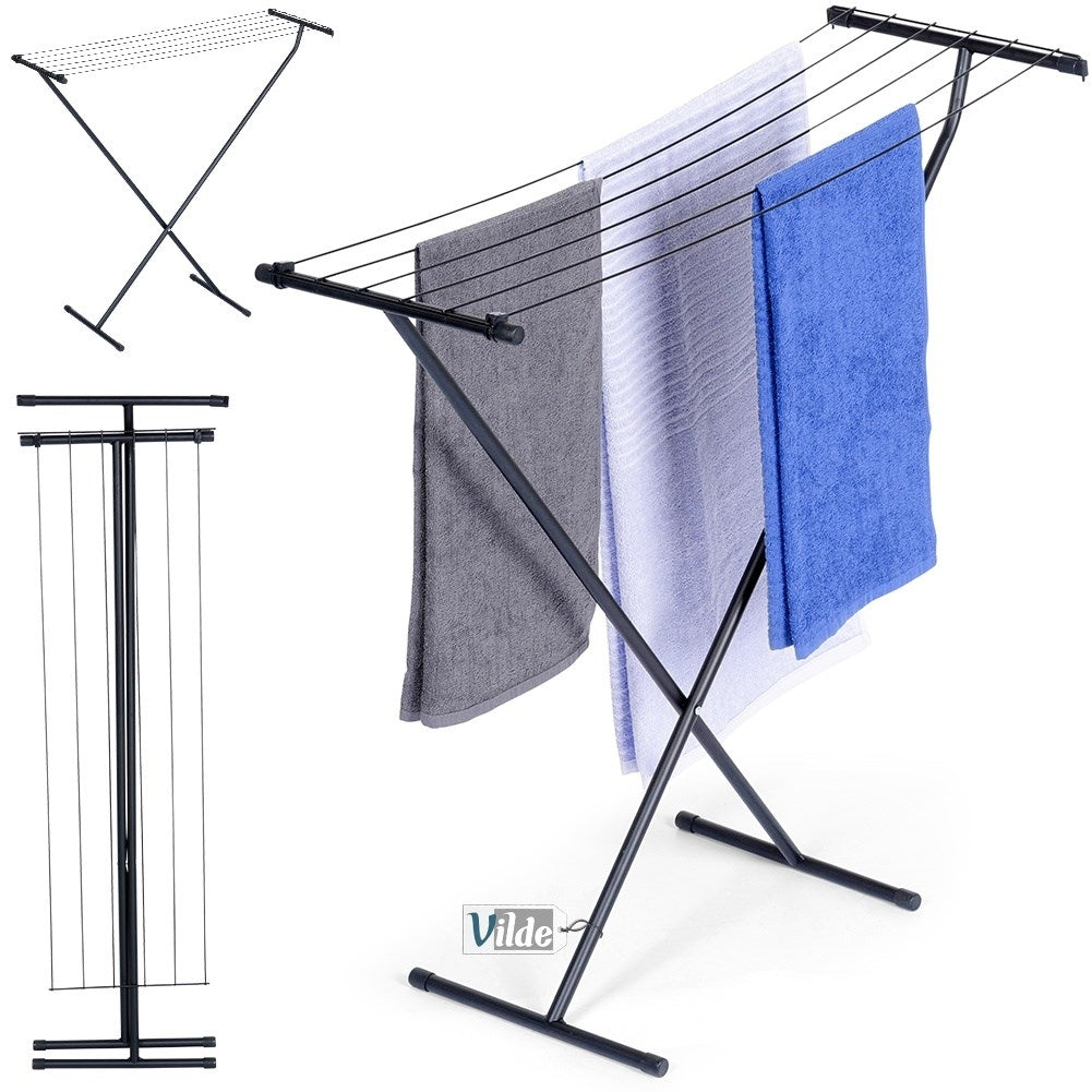 Collapsible, weatherproof drying rack for laundry