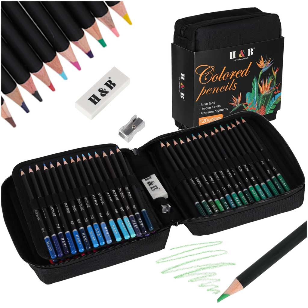 Colored Pencil Set with Case – 120 Pieces